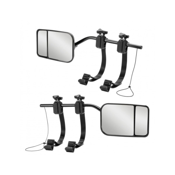 Espejo Retrovisor Extensible Universal Ajustable con Doble Soporte Espejo Doble Convexo Multi-ángulos